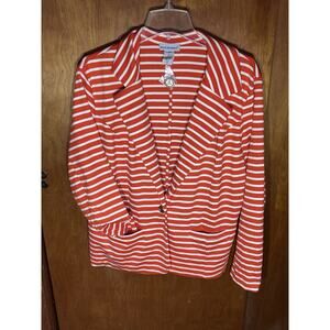 Jessica London women's red and white striped blazer Size 16